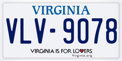 VA license plate VLV9078