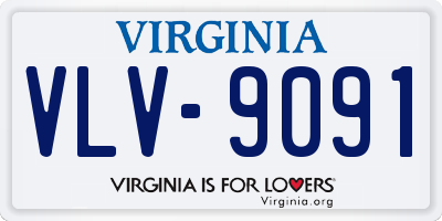 VA license plate VLV9091