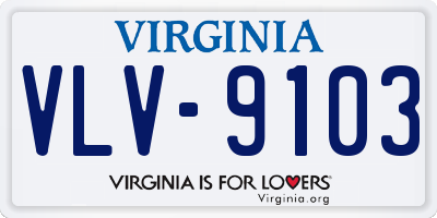 VA license plate VLV9103