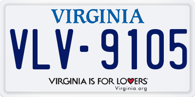 VA license plate VLV9105