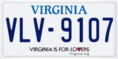 VA license plate VLV9107