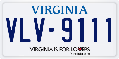 VA license plate VLV9111