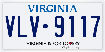 VA license plate VLV9117