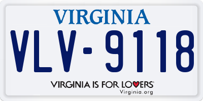 VA license plate VLV9118