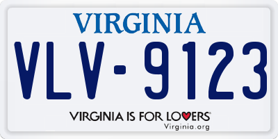 VA license plate VLV9123