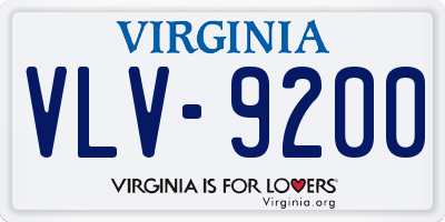 VA license plate VLV9200