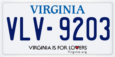 VA license plate VLV9203