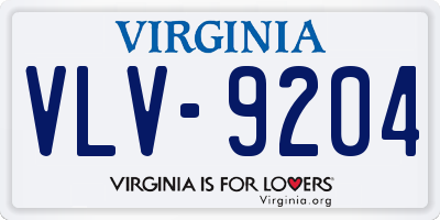 VA license plate VLV9204