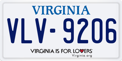 VA license plate VLV9206