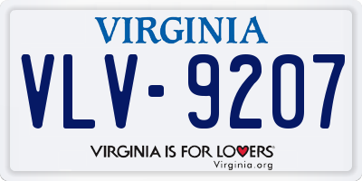 VA license plate VLV9207