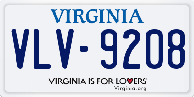 VA license plate VLV9208