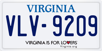 VA license plate VLV9209