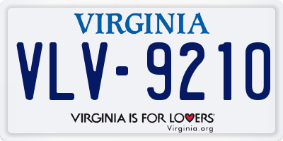 VA license plate VLV9210