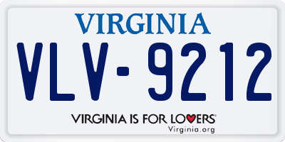 VA license plate VLV9212