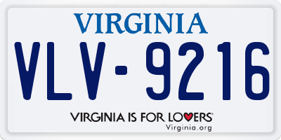 VA license plate VLV9216