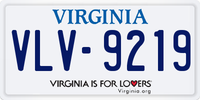 VA license plate VLV9219