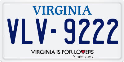 VA license plate VLV9222