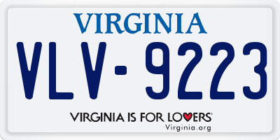 VA license plate VLV9223