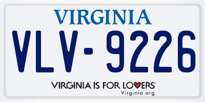 VA license plate VLV9226