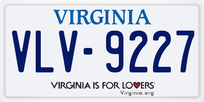 VA license plate VLV9227