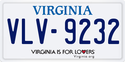 VA license plate VLV9232