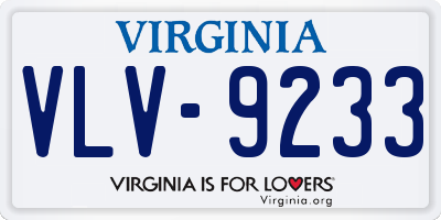 VA license plate VLV9233