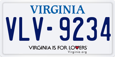 VA license plate VLV9234