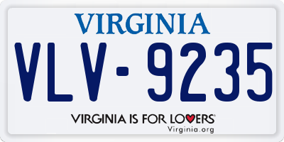 VA license plate VLV9235