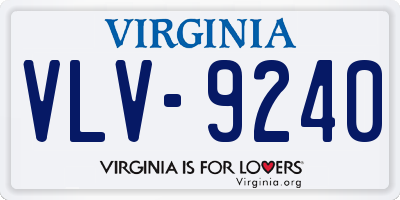 VA license plate VLV9240