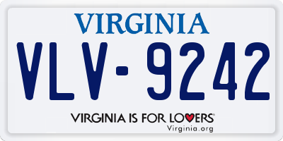 VA license plate VLV9242