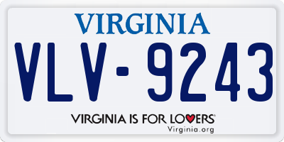 VA license plate VLV9243