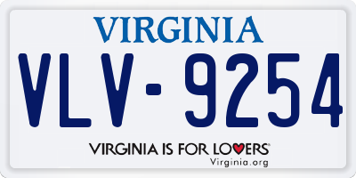 VA license plate VLV9254