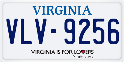 VA license plate VLV9256