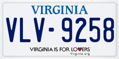 VA license plate VLV9258