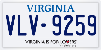 VA license plate VLV9259