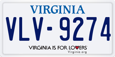 VA license plate VLV9274