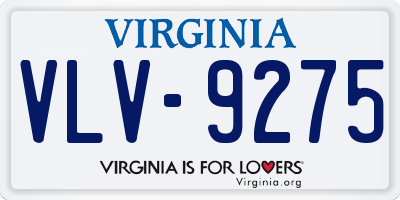 VA license plate VLV9275