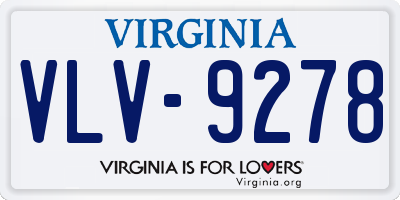 VA license plate VLV9278