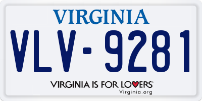 VA license plate VLV9281