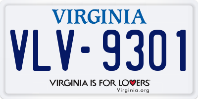 VA license plate VLV9301