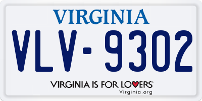 VA license plate VLV9302