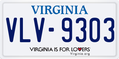 VA license plate VLV9303