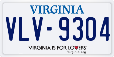 VA license plate VLV9304