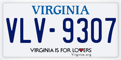 VA license plate VLV9307