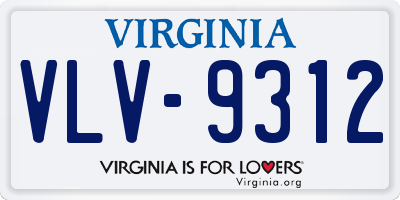 VA license plate VLV9312