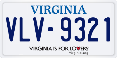 VA license plate VLV9321