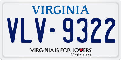 VA license plate VLV9322