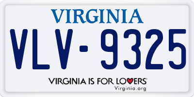 VA license plate VLV9325