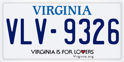 VA license plate VLV9326