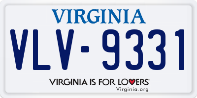 VA license plate VLV9331